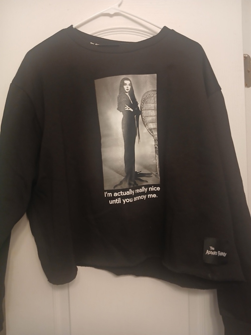 The Addams Family Morticia Graphic Black Sweatshirt